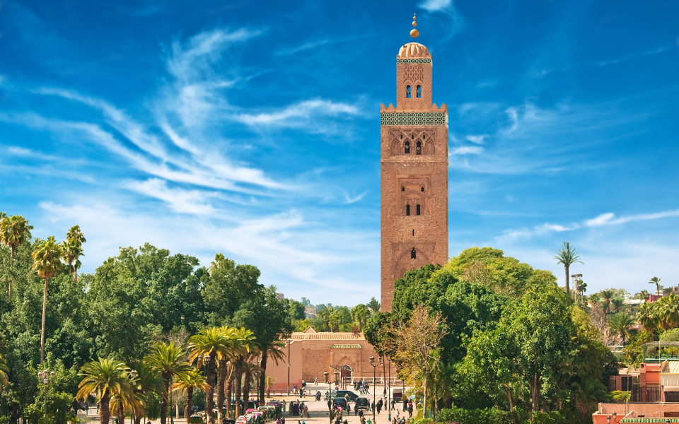 Hauptplatz von Marrakesch in der alten Medina. Marokko.